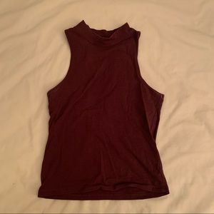 Tilly’s Full Tilt Mock Neck Maroon Crop Top